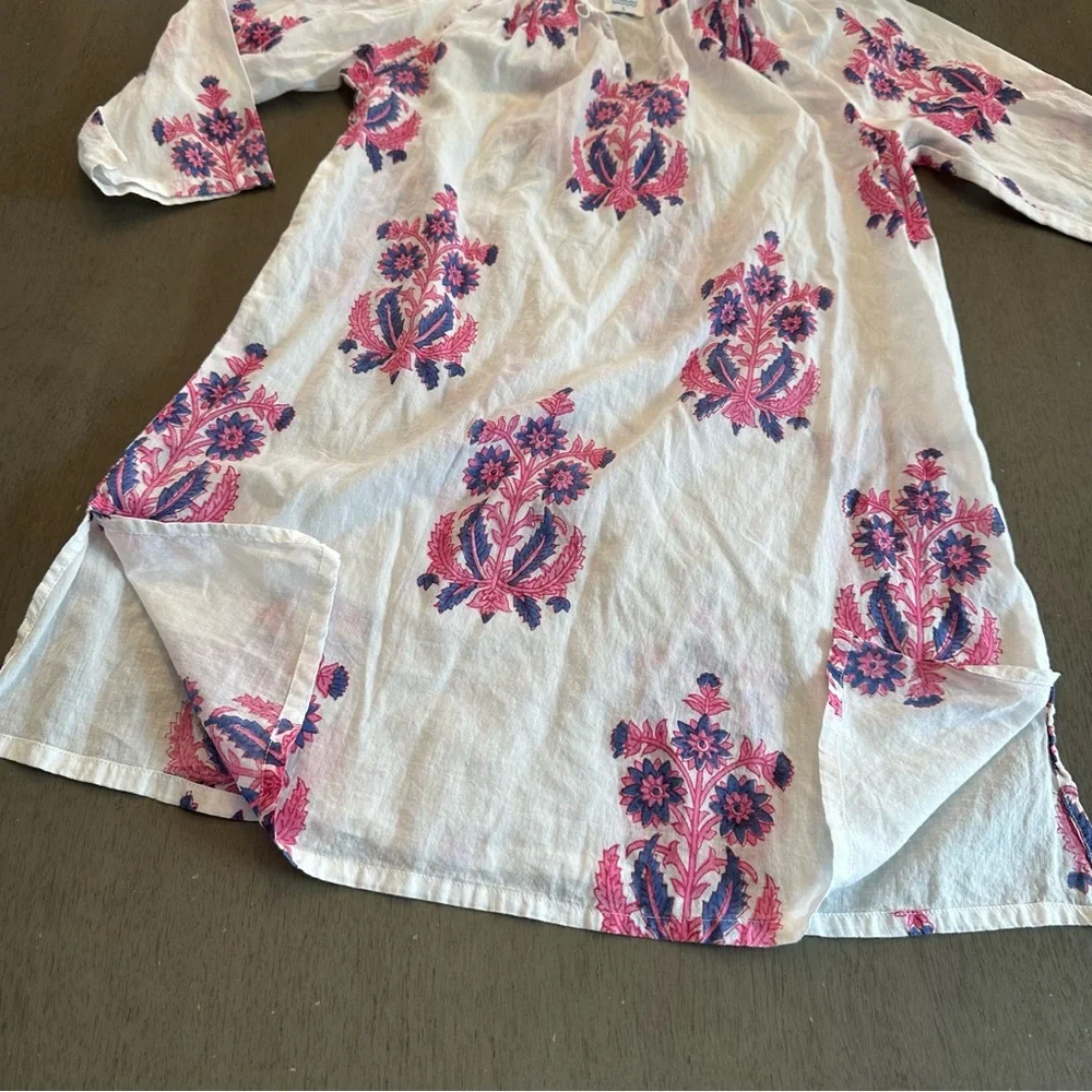 MER ST. BARTH Girls Kaftan Swim Cover Up Cotton Size Large 8 Years